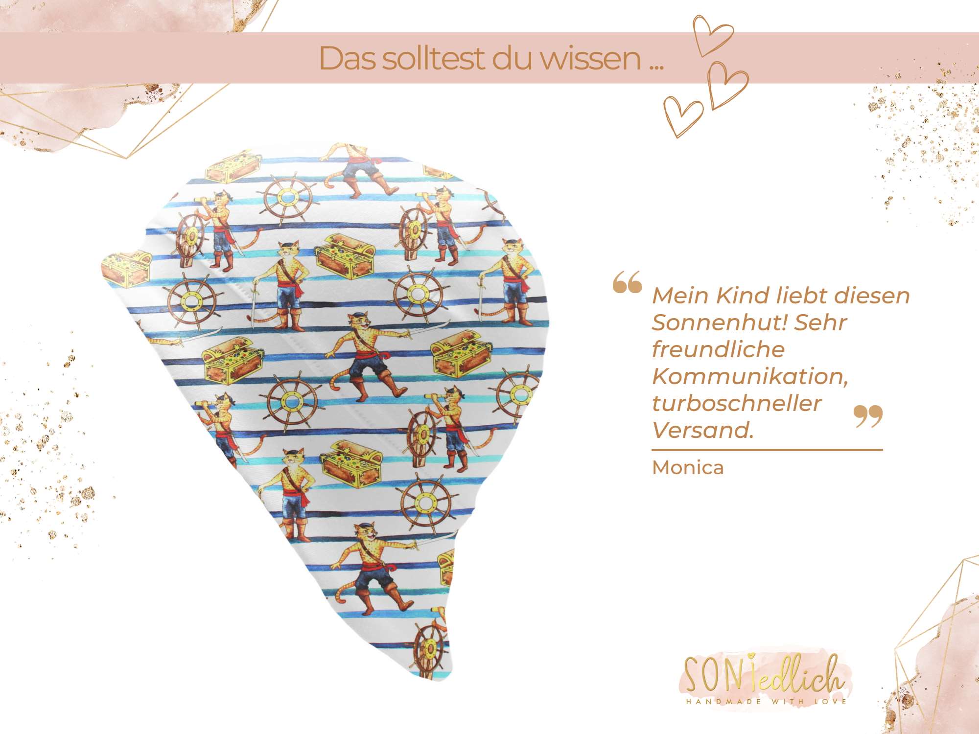 Sonnenhut für Babys und Kinder „gestiefelter Kater“ Bewertung